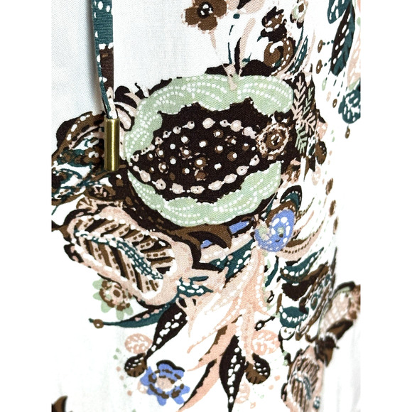 Chico Women's Long Sleeve Blouse Size (0) Paisley Collard Blouse - Picture 7 of 16